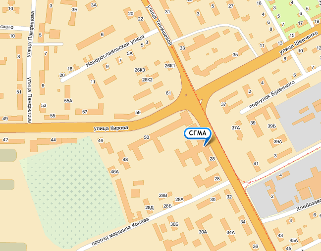 Местоположение СГМА на карте